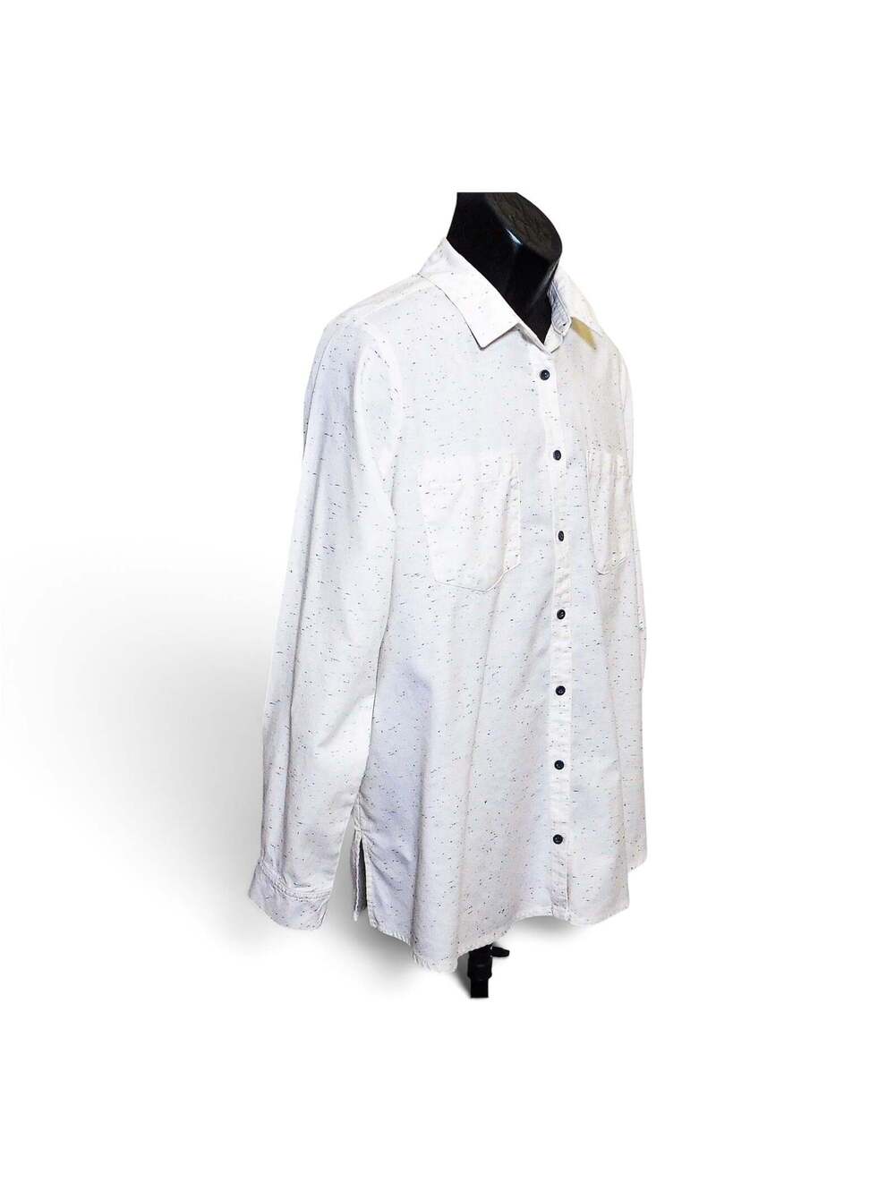Sonoma Everyday Button-Down Shirt Speckled 1X White